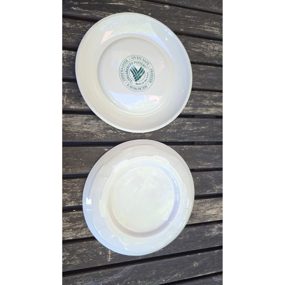 Longaberger Woven Traditions Ivory Pillar Candleholder Plates, Set of 2 (7.25")